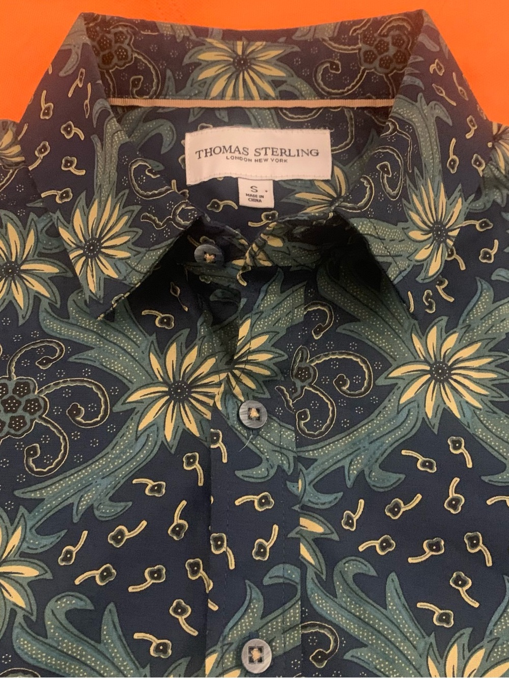 THOMAS STERLING SS Blended Cotton Floral Shirt